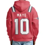 Nfl New England Patriots Quarter Zip Waffle Hoodie Drake Maye 1