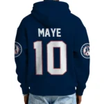 Nfl New England Patriots Quarter Zip Waffle Hoodie Drake Maye Navy 1