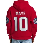Nfl New England Patriots Quarter Zip Waffle Hoodie Drake Maye Red 1