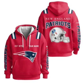 Nfl New England Patriots Quarter Zip Waffle Hoodie Player 1