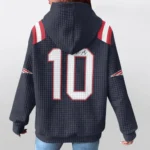 Nfl New England Patriots Waffle Hoodie Drake Maye Autographed 1