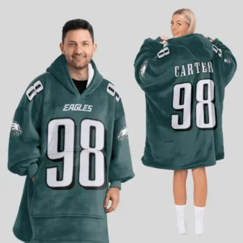 Nfl Philadelphia Eagles Blanket Hoodie Jalen Carter 1