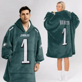 Nfl Philadelphia Eagles Blanket Hoodie Jalen Hurts 1