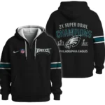 Nfl Philadelphia Eagles Quarter Zip Waffle Hoodie 1