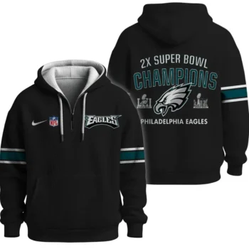 Nfl Philadelphia Eagles Quarter Zip Waffle Hoodie 1