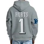 Nfl Philadelphia Eagles Quarter Zip Waffle Hoodie Jalen Hurts 1