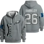Nfl Philadelphia Eagles Quarter Zip Waffle Hoodie Saquon Barkley 1