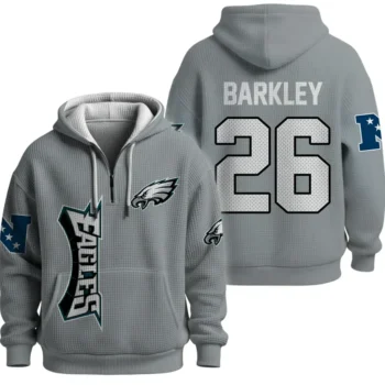 Nfl Philadelphia Eagles Quarter Zip Waffle Hoodie Saquon Barkley 1