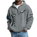 Nfl Philadelphia Eagles Quarter Zip Waffle Hoodie Saquon Barkley 1