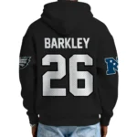 Nfl Philadelphia Eagles Quarter Zip Waffle Hoodie Saquon Barkley Black 1