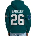 Nfl Philadelphia Eagles Quarter Zip Waffle Hoodie Saquon Barkley Green 1
