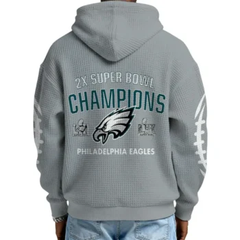 Nfl Philadelphia Eagles Quarter Zip Waffle Hoodie Super Bowl Champions 2