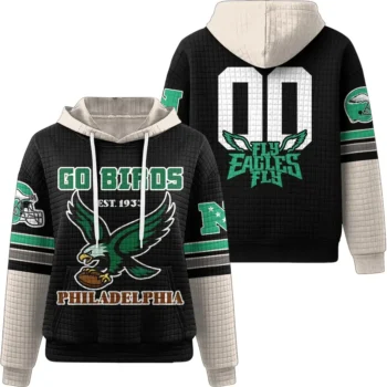 Nfl Philadelphia Eagles Waffle Hoodie Fly High 1