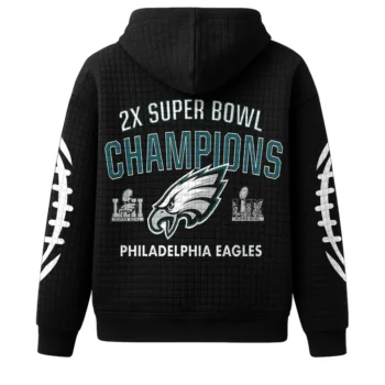 Nfl Philadelphia Eagles Waffle Hoodie Super Bowl Champions 2