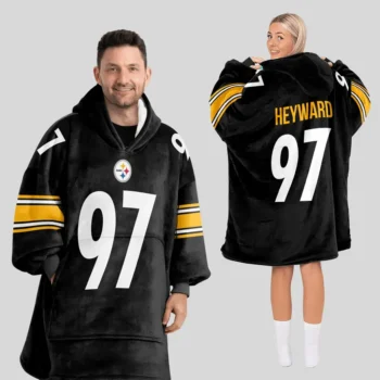 Nfl Pittsburgh Steelers Blanket Hoodie Cameron Heyward Black 1