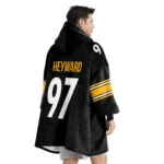 Nfl Pittsburgh Steelers Blanket Hoodie Cameron Heyward Black 1