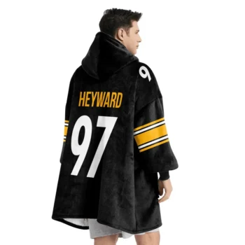 Nfl Pittsburgh Steelers Blanket Hoodie Cameron Heyward Black 2
