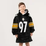 Nfl Pittsburgh Steelers Blanket Hoodie Cameron Heyward Black 1