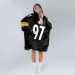 Nfl Pittsburgh Steelers Blanket Hoodie Cameron Heyward Black 1