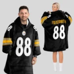 Nfl Pittsburgh Steelers Blanket Hoodie Pat Freiermuth Black 1