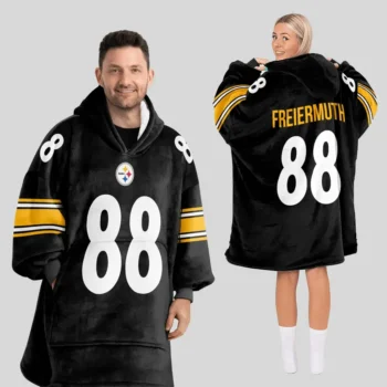 Nfl Pittsburgh Steelers Blanket Hoodie Pat Freiermuth Black 1