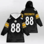 Nfl Pittsburgh Steelers Blanket Hoodie Pat Freiermuth Black 1