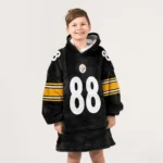 Nfl Pittsburgh Steelers Blanket Hoodie Pat Freiermuth Black 1