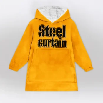 Nfl Pittsburgh Steelers Blanket Hoodie Steel Curtain 2
