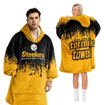 Nfl Pittsburgh Steelers Blanket Hoodie Terrible Towel 1