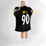 Nfl Pittsburgh Steelers Blanket Hoodie Tj Watt Black 1