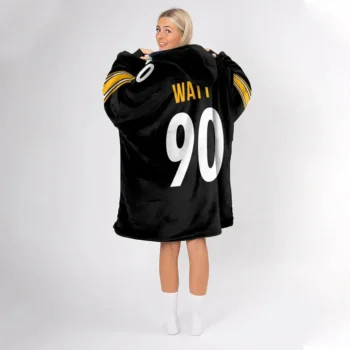 Nfl Pittsburgh Steelers Blanket Hoodie Tj Watt Black 2