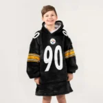 Nfl Pittsburgh Steelers Blanket Hoodie Tj Watt Black 1