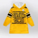 Nfl Pittsburgh Steelers Blanket Hoodie Tj Watt Terrible Towel 1