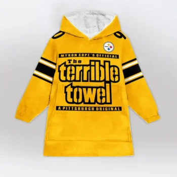 Nfl Pittsburgh Steelers Blanket Hoodie Tj Watt Terrible Towel 2