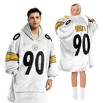 Nfl Pittsburgh Steelers Blanket Hoodie Tj Watt White 1