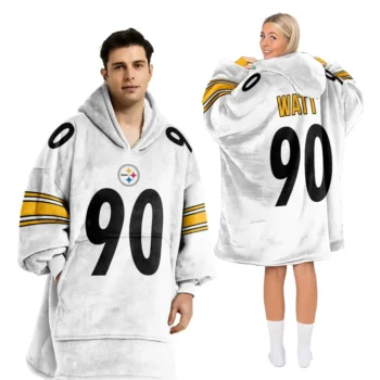 Nfl Pittsburgh Steelers Blanket Hoodie Tj Watt White 1