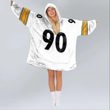 Nfl Pittsburgh Steelers Blanket Hoodie Tj Watt White 2