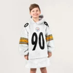 Nfl Pittsburgh Steelers Blanket Hoodie Tj Watt White 1