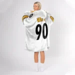 Nfl Pittsburgh Steelers Blanket Hoodie Tj Watt White 1