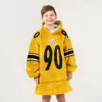 Nfl Pittsburgh Steelers Blanket Hoodie Tj Watt Yellow 1