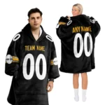 Nfl Pittsburgh Steelers Custom Blanket Hoodie Black 1