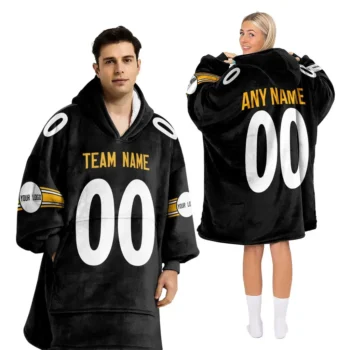 Nfl Pittsburgh Steelers Custom Blanket Hoodie Black 1