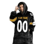Nfl Pittsburgh Steelers Custom Blanket Hoodie Black 1