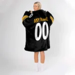 Nfl Pittsburgh Steelers Custom Blanket Hoodie Black 1