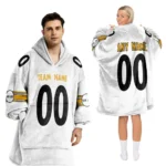 Nfl Pittsburgh Steelers Custom Blanket Hoodie White 1