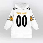Nfl Pittsburgh Steelers Custom Blanket Hoodie White 1