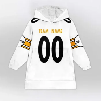 Nfl Pittsburgh Steelers Custom Blanket Hoodie White 2