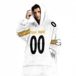 Nfl Pittsburgh Steelers Custom Blanket Hoodie White 1