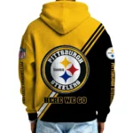 Nfl Pittsburgh Steelers Quarter Zip Waffle Hoodie Logo 1