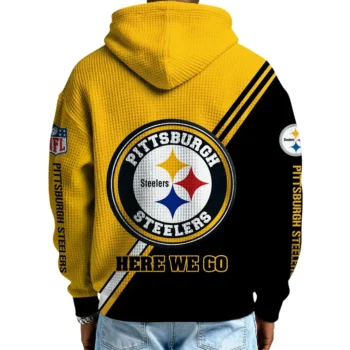 Nfl Pittsburgh Steelers Quarter Zip Waffle Hoodie Logo 2
